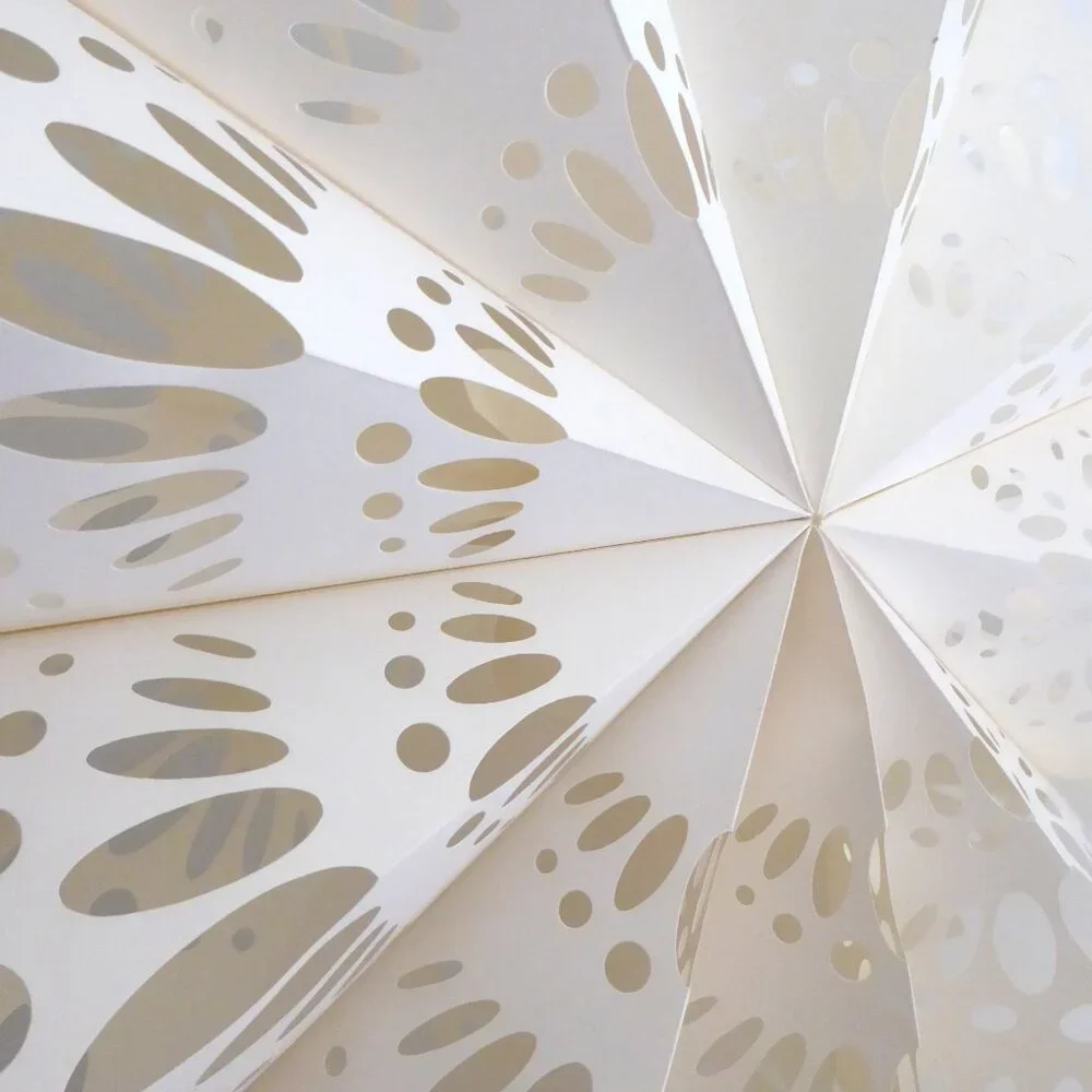 NEW 30” CRATE & BARREL LARGE 3D PAPER SNOWFLAKE CHRISTMAS MOBILE DECORATION